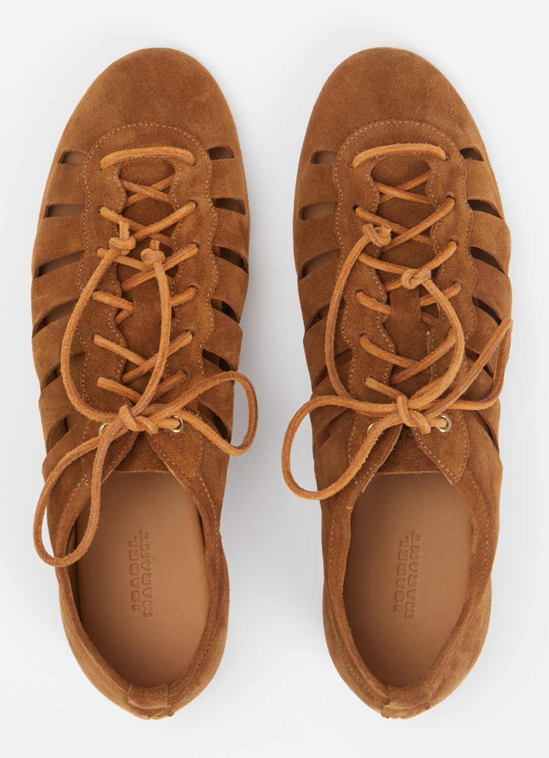 Isabel Marant Leyza sneaker van kalfssuède - detail 5 cognac