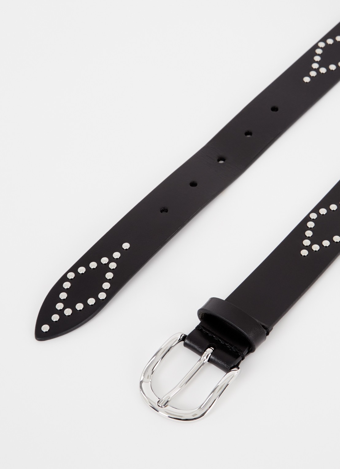 Isabel Marant Liliana riem van leer met studs - detail zwart