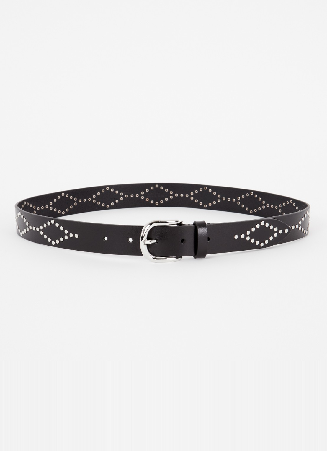 Isabel Marant Liliana riem van leer met studs - voorkant 2 zwart