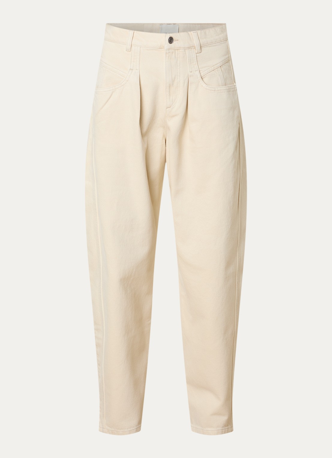 Isabel Marant Lisha high waist tapered jeans met gekleurde wassing - voorkant 4 beige