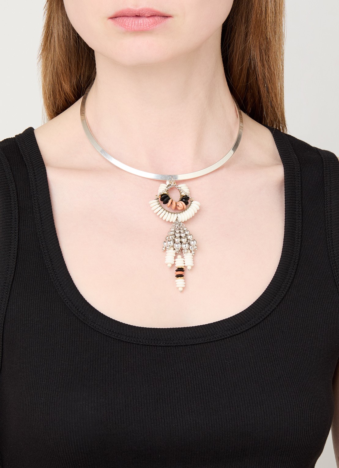 Isabel Marant Lyna choker met hanger - voorkant 2 zilver