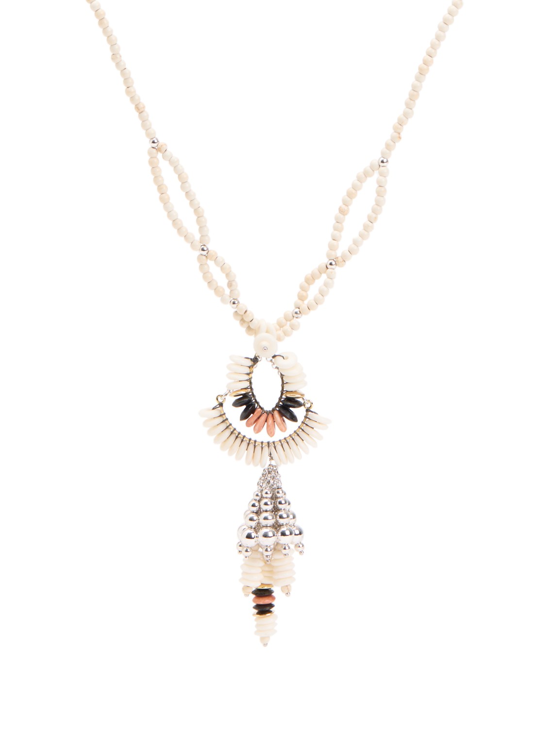 Isabel Marant Lyna kralenketting - voorkant gebroken wit