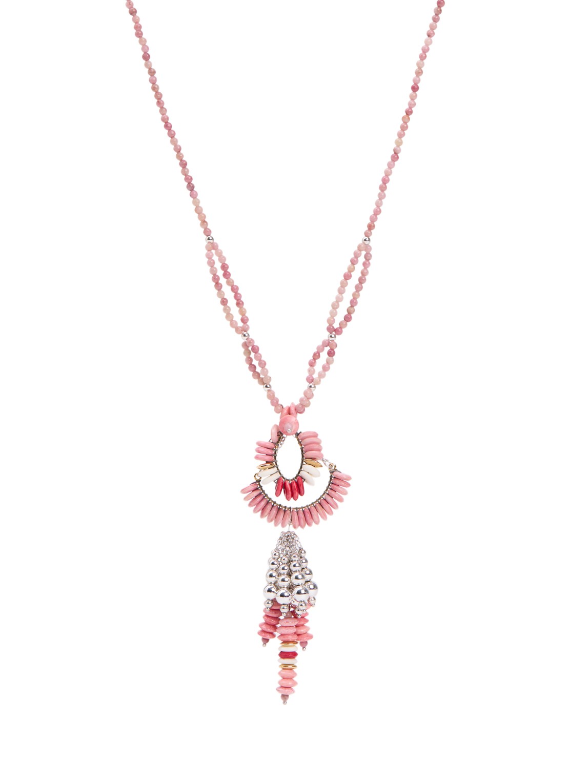 Isabel Marant Lyna kralenketting - voorkant 5 roze