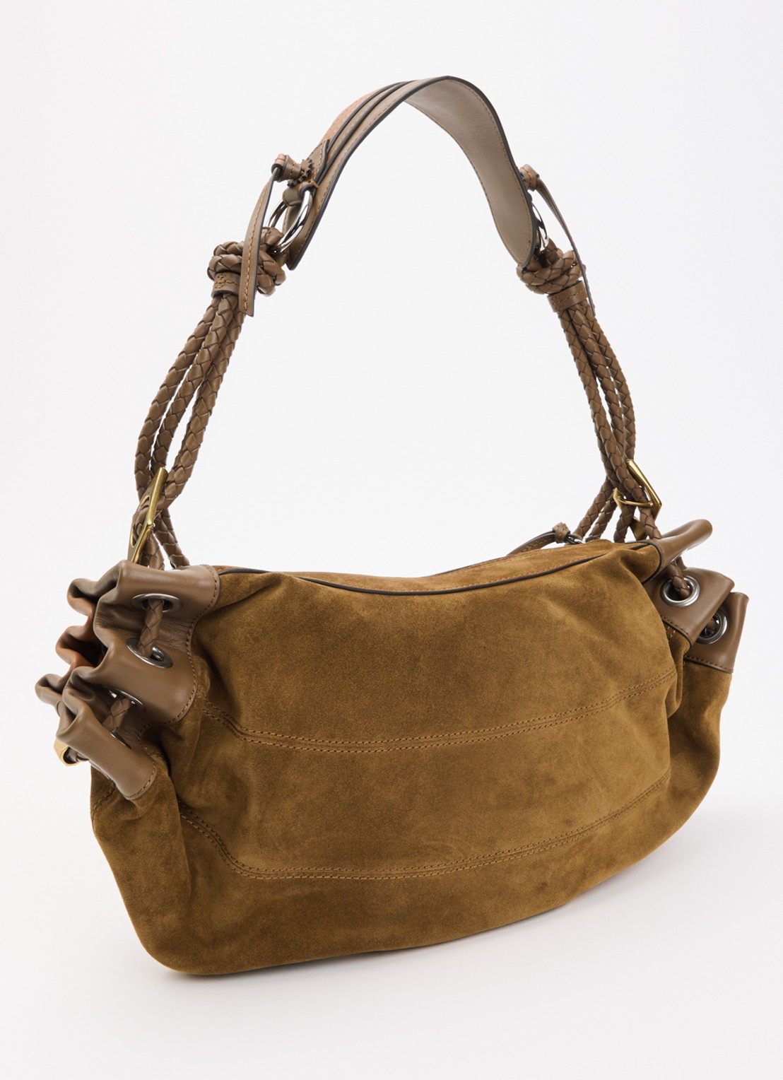 Isabel Marant Maia Medium schoudertas van kalfsleer - achterkant 2 cognac