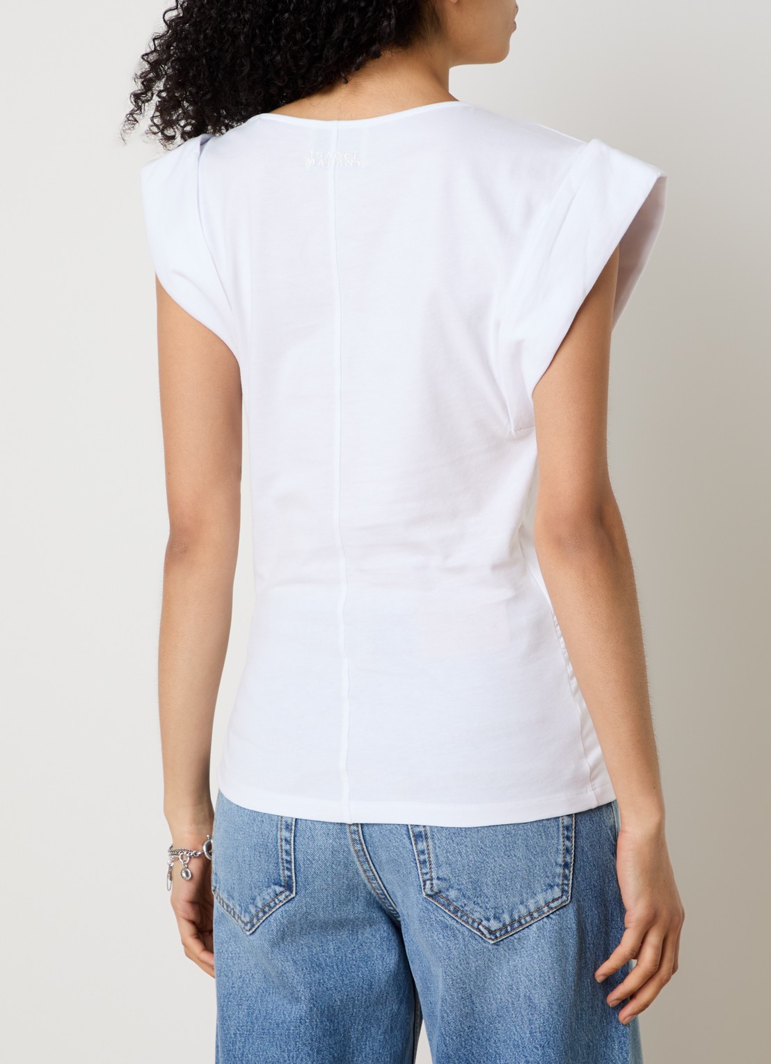 Isabel Marant Maisan top met asymmetrische zoom - achterkant 5 wit