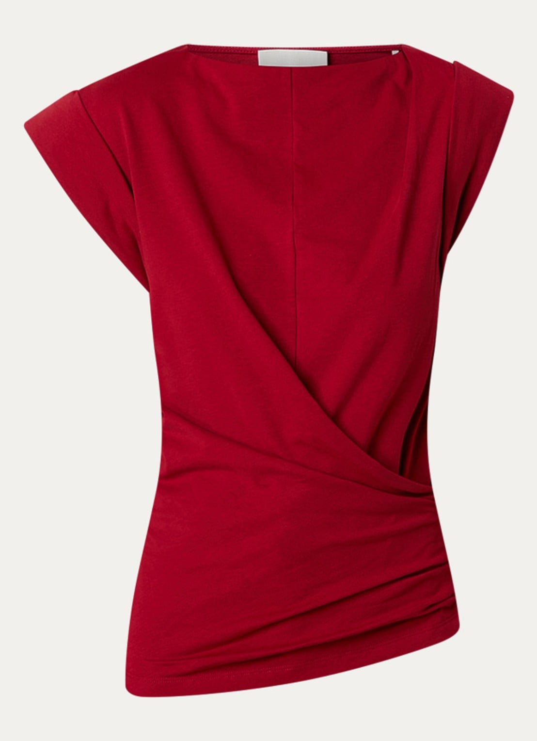 Isabel Marant Maisan top met asymmetrische zoom - voorkant 3 cranberryrood
