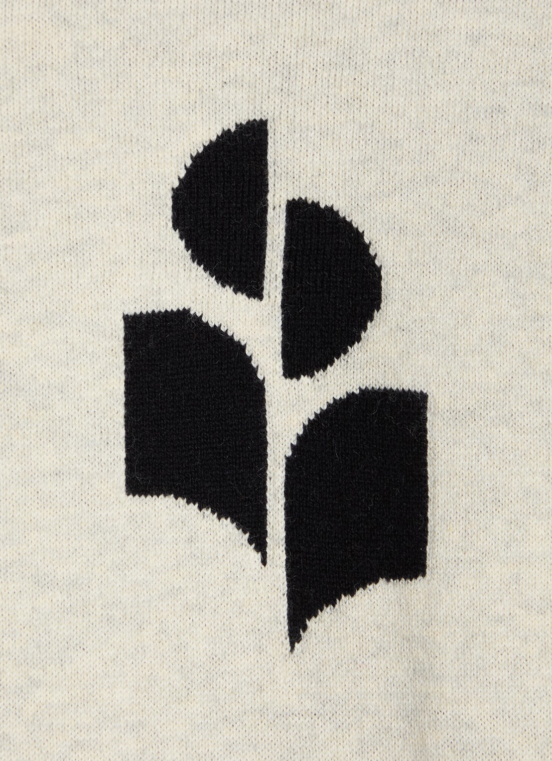 Isabel Marant Marisans fijngebreide pullover in wolblend met ingebreid logo  - detail 3 gebroken wit
