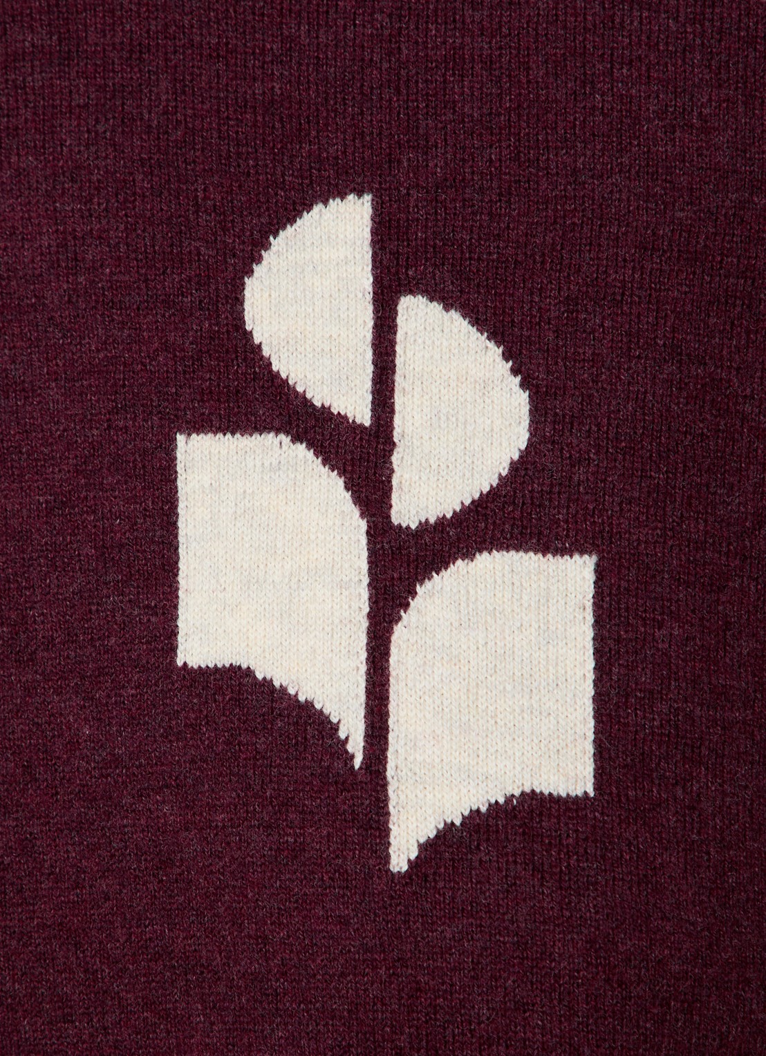 Isabel Marant Marisans fijngebreide pullover in wolblend met ingebreid logo  - detail 3 aubergine