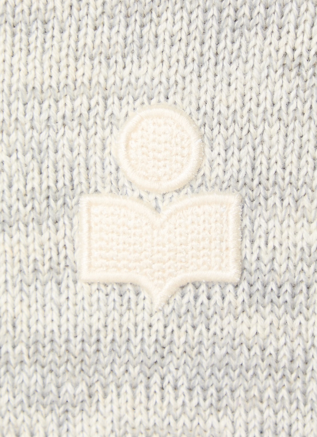 Isabel Marant Masan grofgebreide trui in wolblend met gemêleerd dessin - detail 3 grijsmele