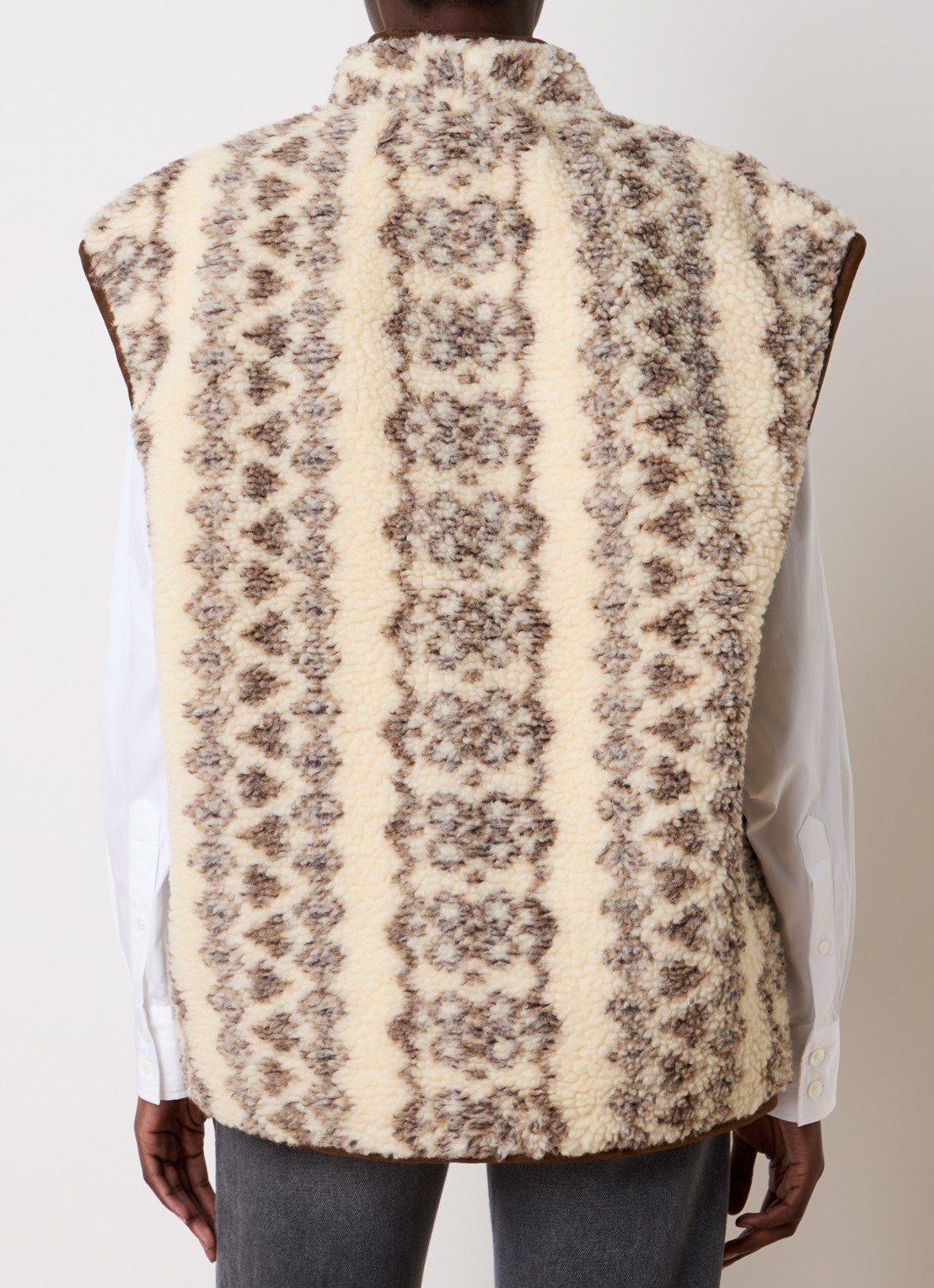 Isabel Marant Maximilia gilet in wolblend met steekzakken - achterkant 6 beige