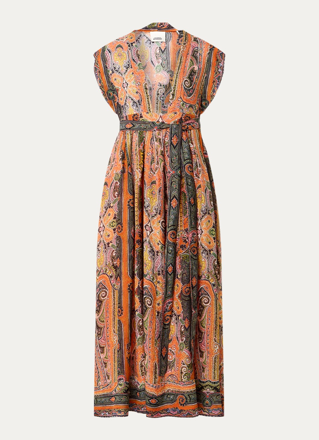 Isabel Marant Melissa maxi tuniekjurk van zijde - voorkant 3 orange
