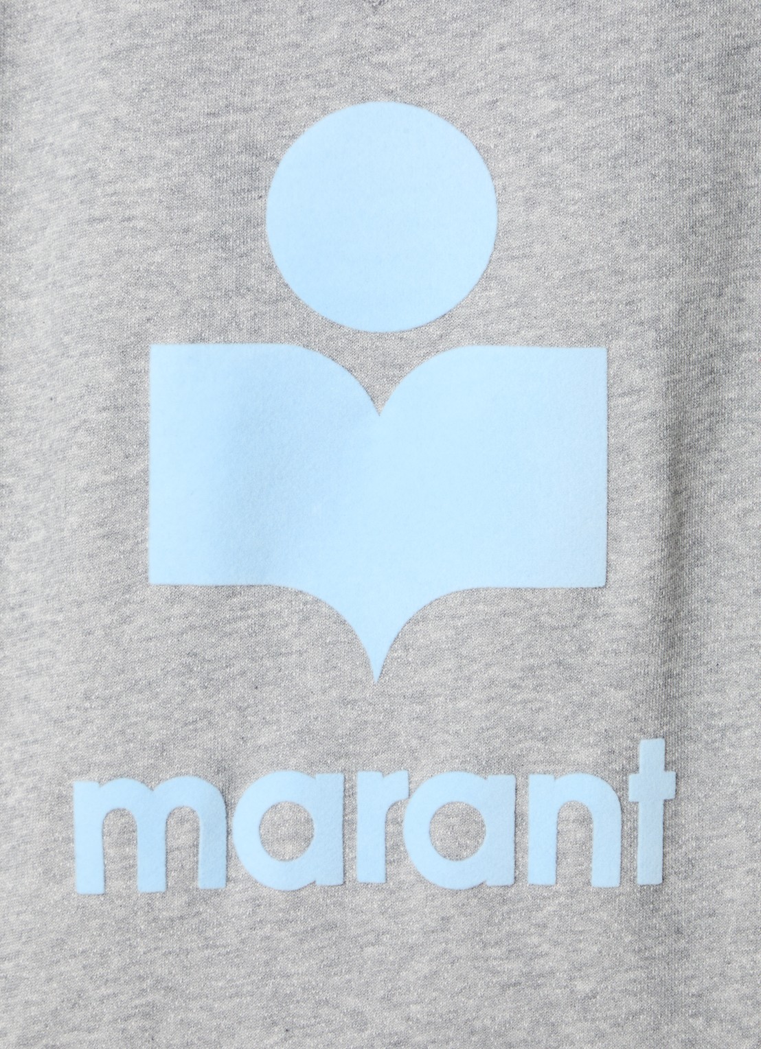 Isabel Marant Moby sweater in  katoenblend met flock logoprint - detail 5 grijs