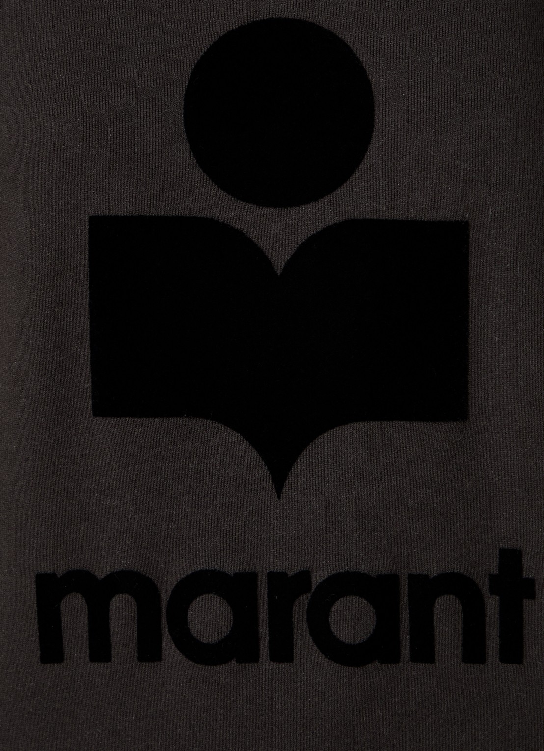 Isabel Marant Moby sweater met flock logoprint en opstaande kraag - detail 3 antraciet