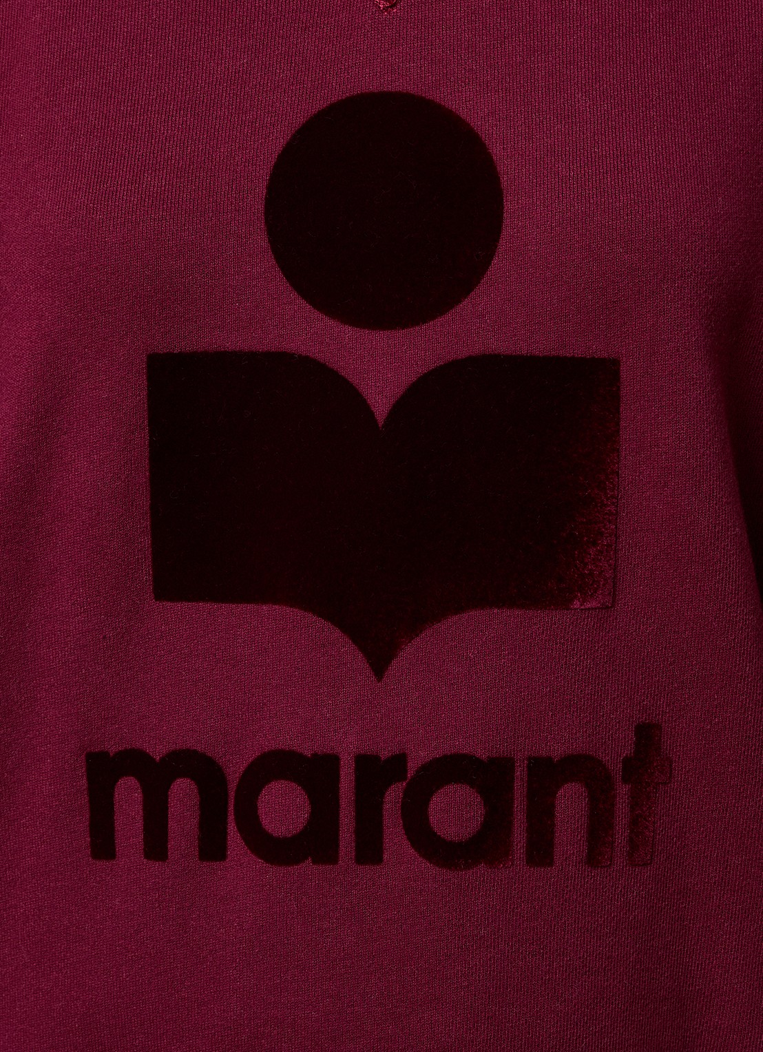 Isabel Marant Moby sweater met flock logoprint en opstaande kraag - detail 2 bordeauxrood