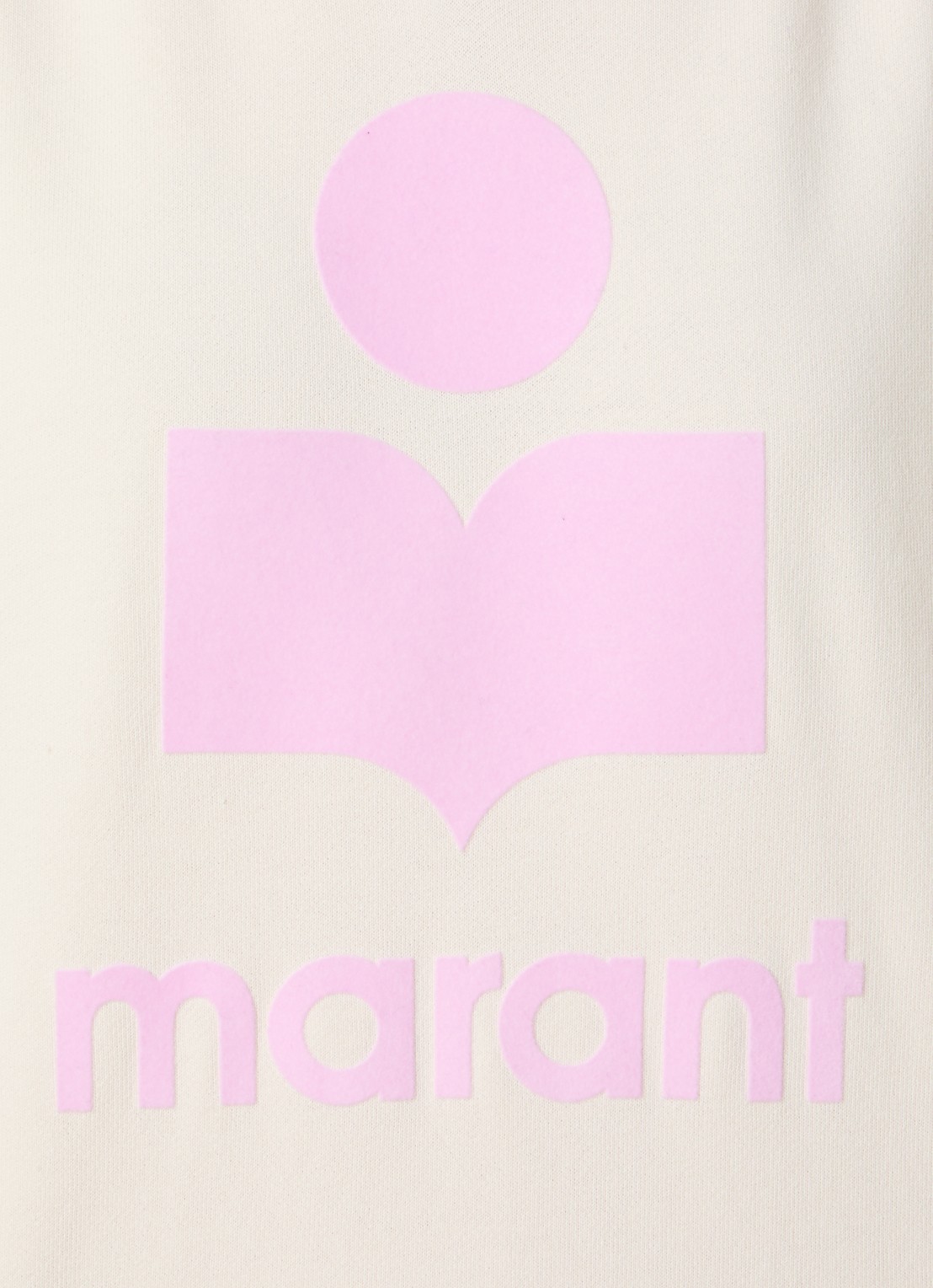 Isabel Marant Moby sweater met flock logoprint en opstaande kraag - detail 3 creme
