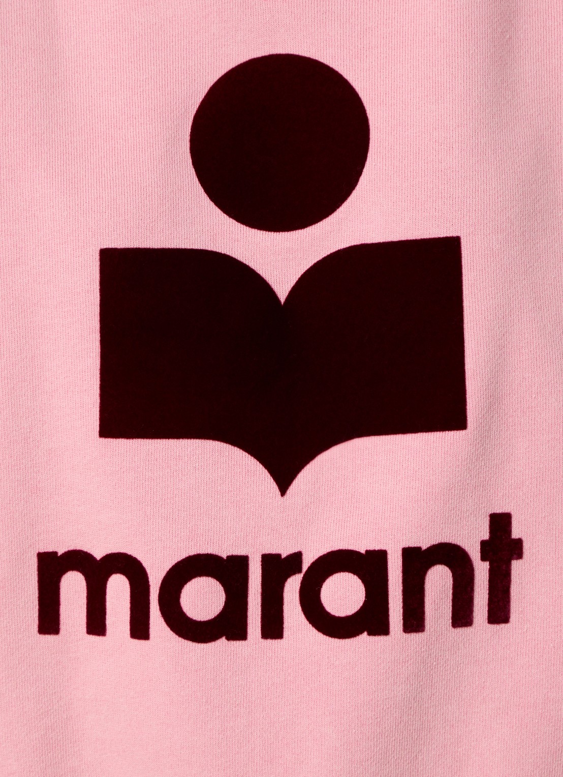 Isabel Marant Moby sweater met flock logoprint en opstaande kraag - detail 2 zalmroze