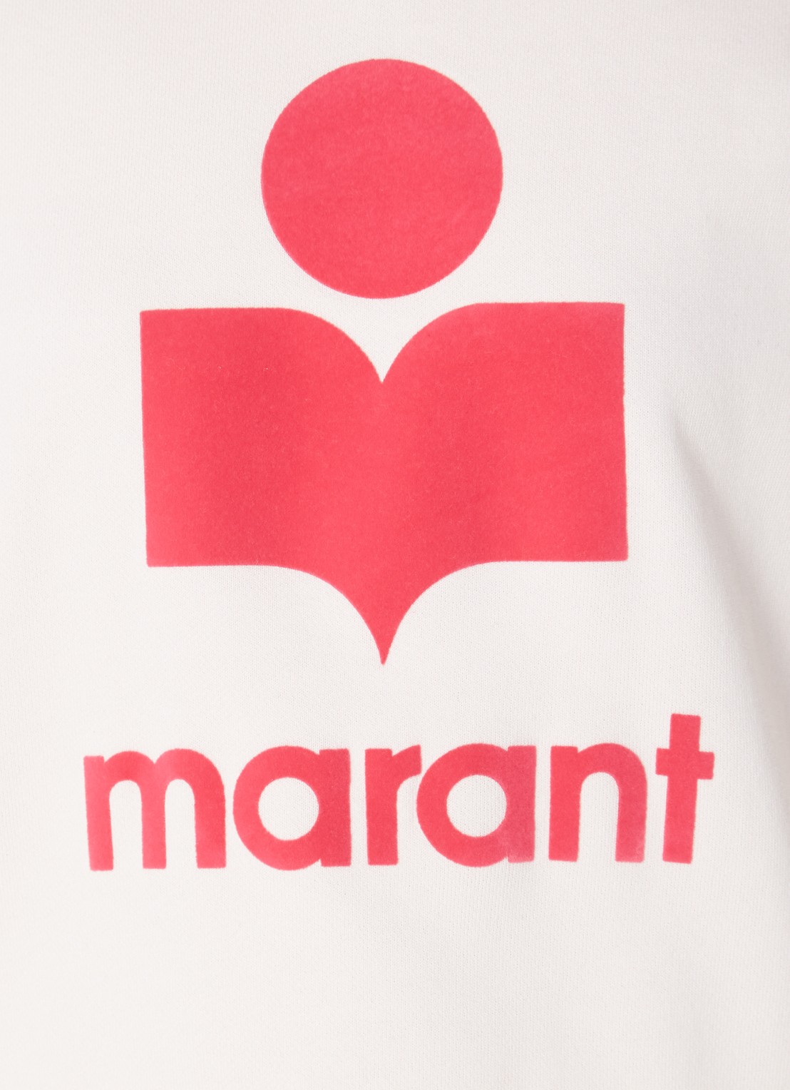 Isabel Marant Moby sweater met flock logoprint  - detail 3 lichtroze