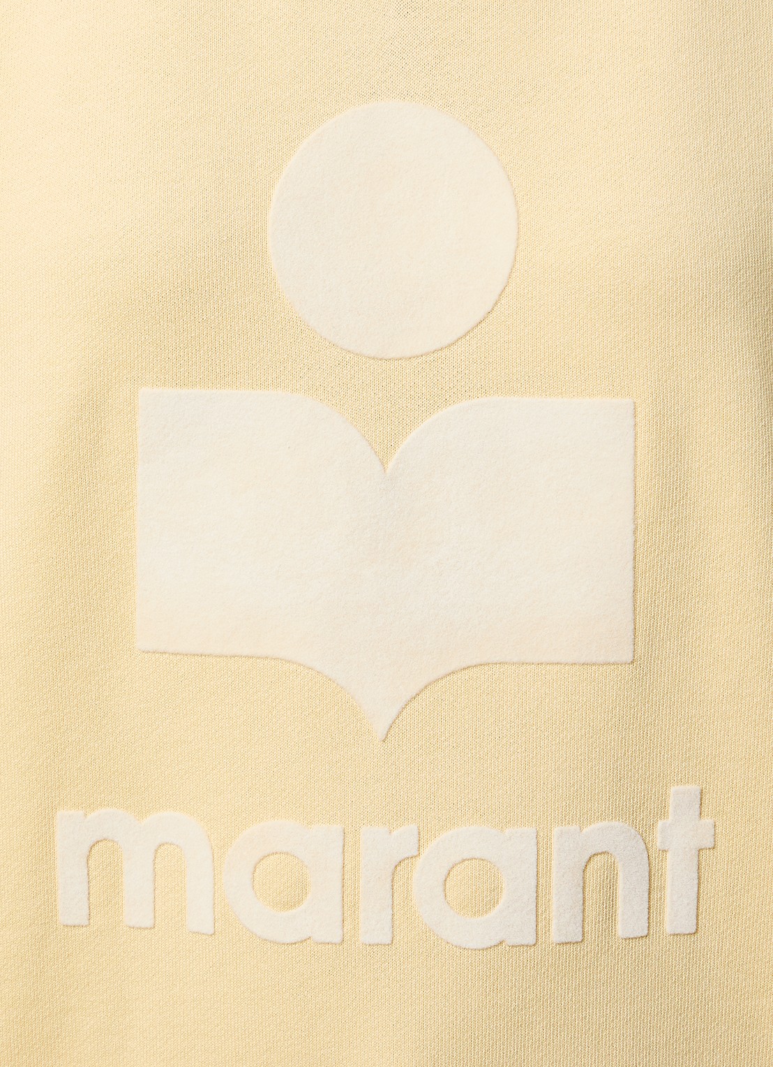 Isabel Marant Moby sweater met opstaande kraag en flock logoprint - detail 3 lichtgeel