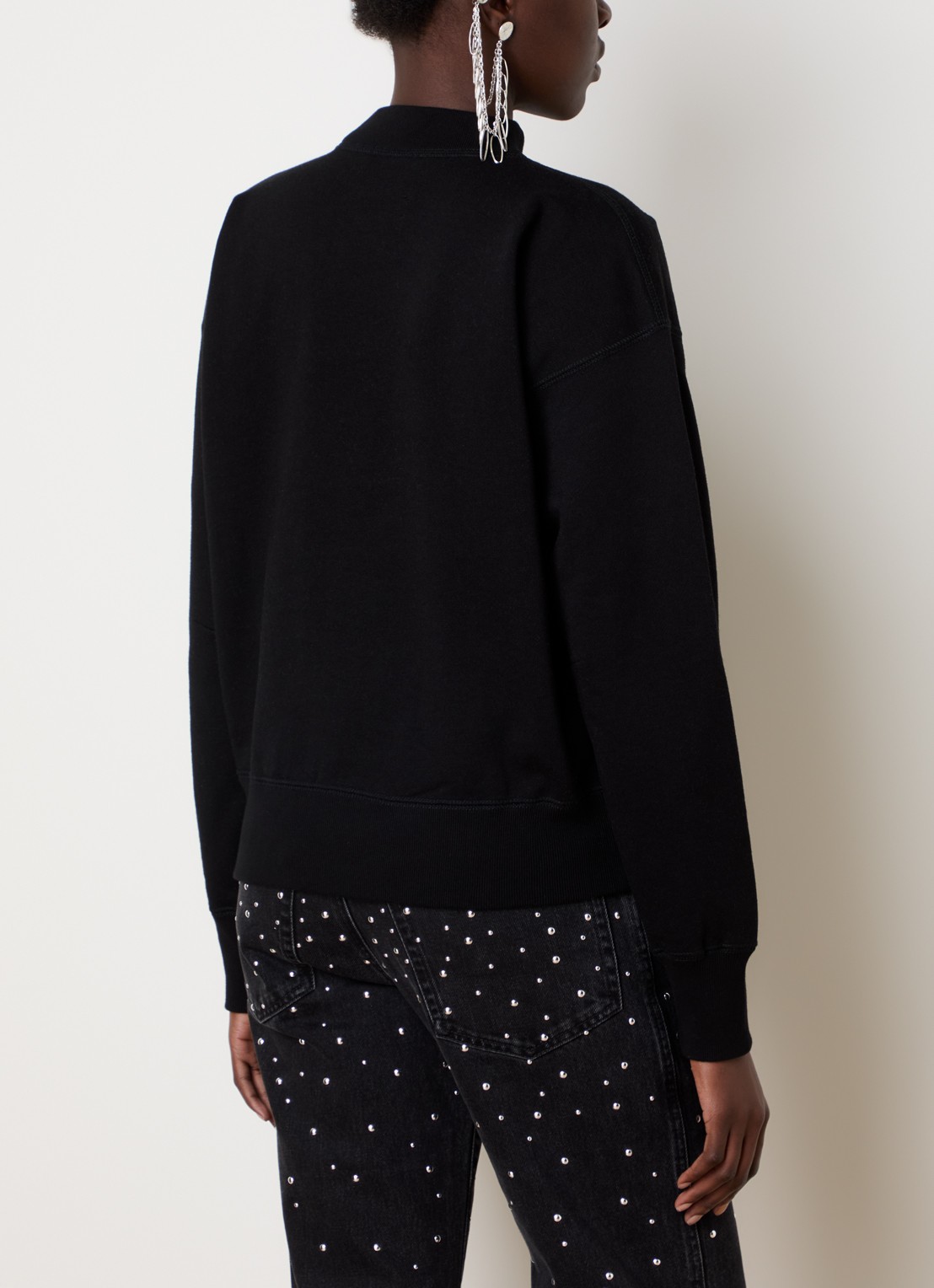 Isabel Marant Moby sweater met studs en logoprint - achterkant 5 zwart