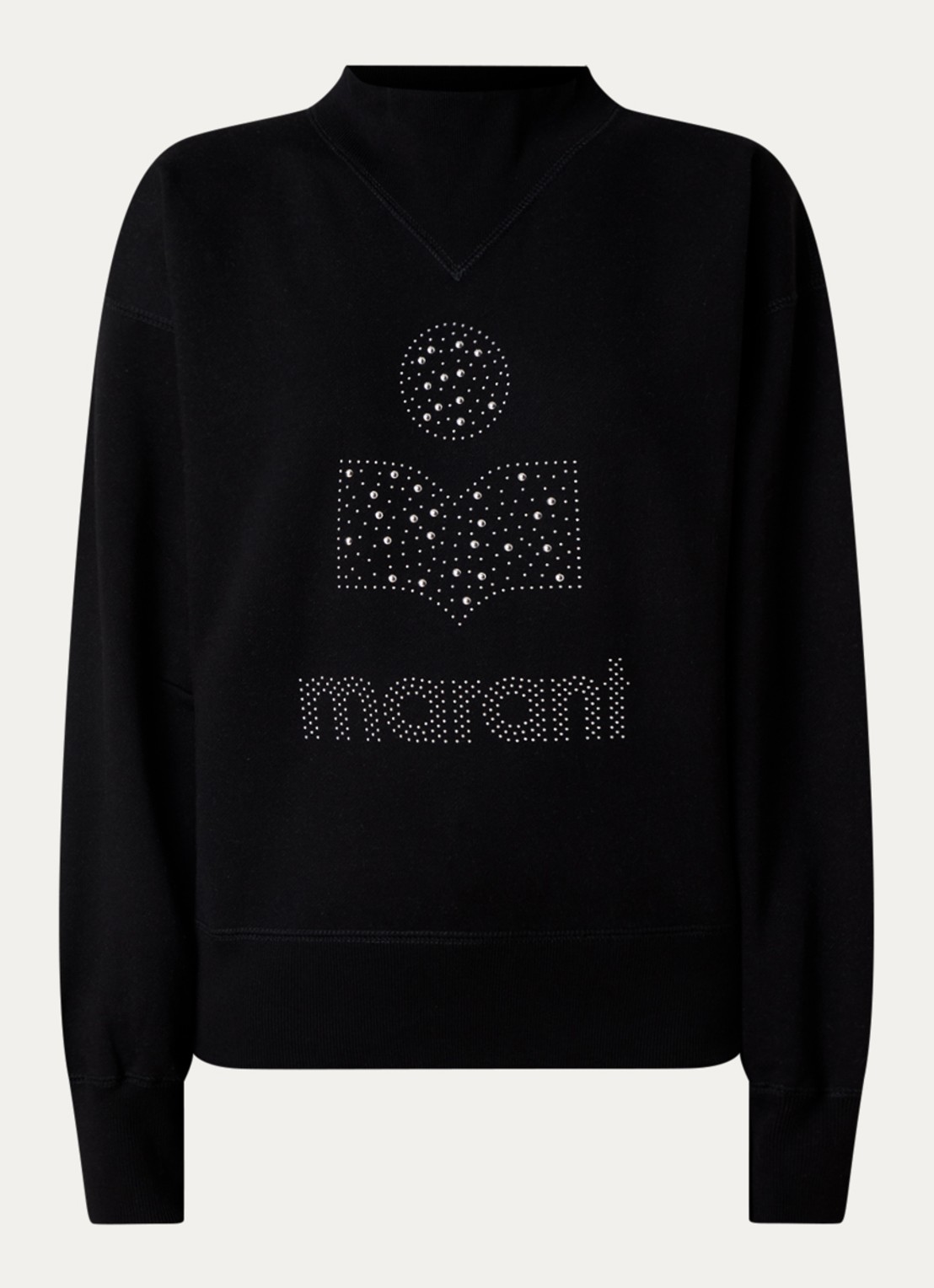 Isabel Marant Moby sweater met studs en logoprint - voorkant 3 zwart