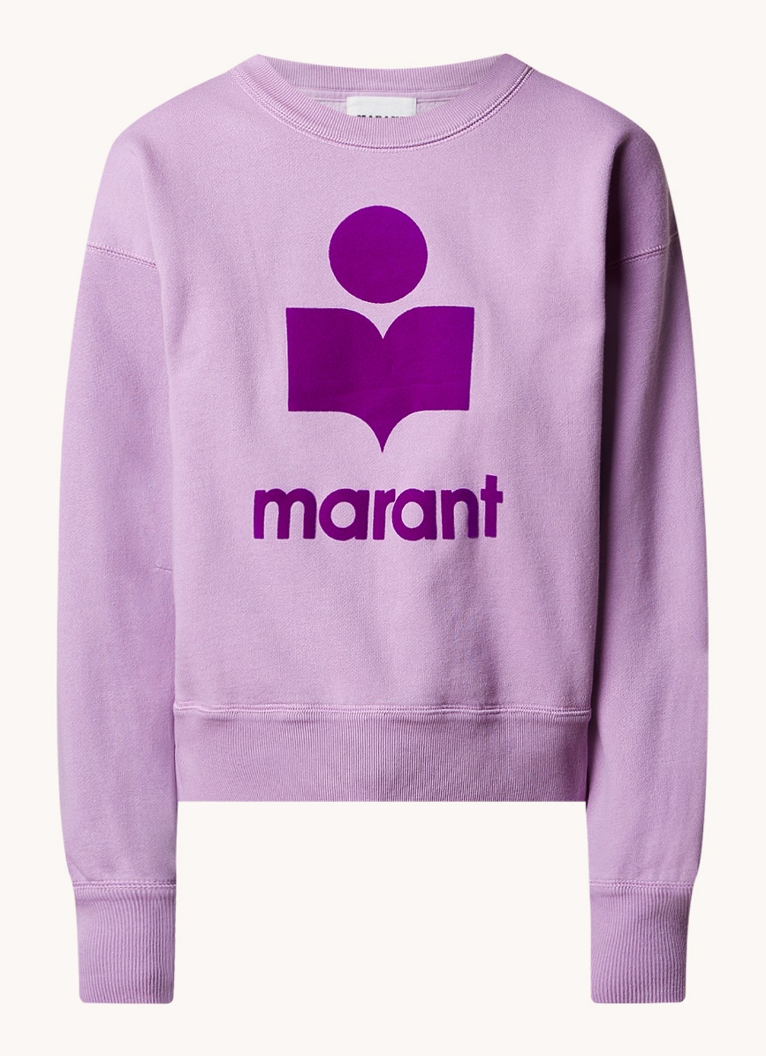 Isabel Marant Mobyli sweater met flock logoprint - voorkant lila