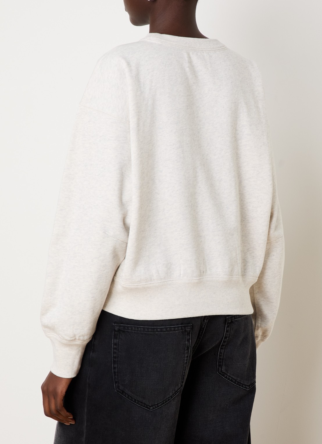Isabel Marant Mobyli sweater met flock logoprint - achterkant 5 creme