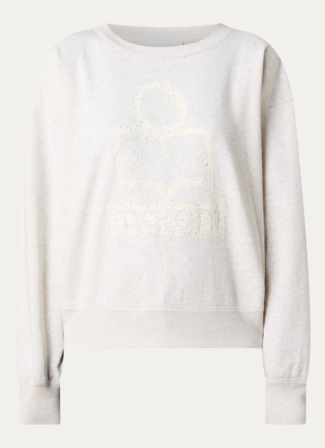 Isabel Marant Mobyli sweater met flock logoprint - voorkant creme