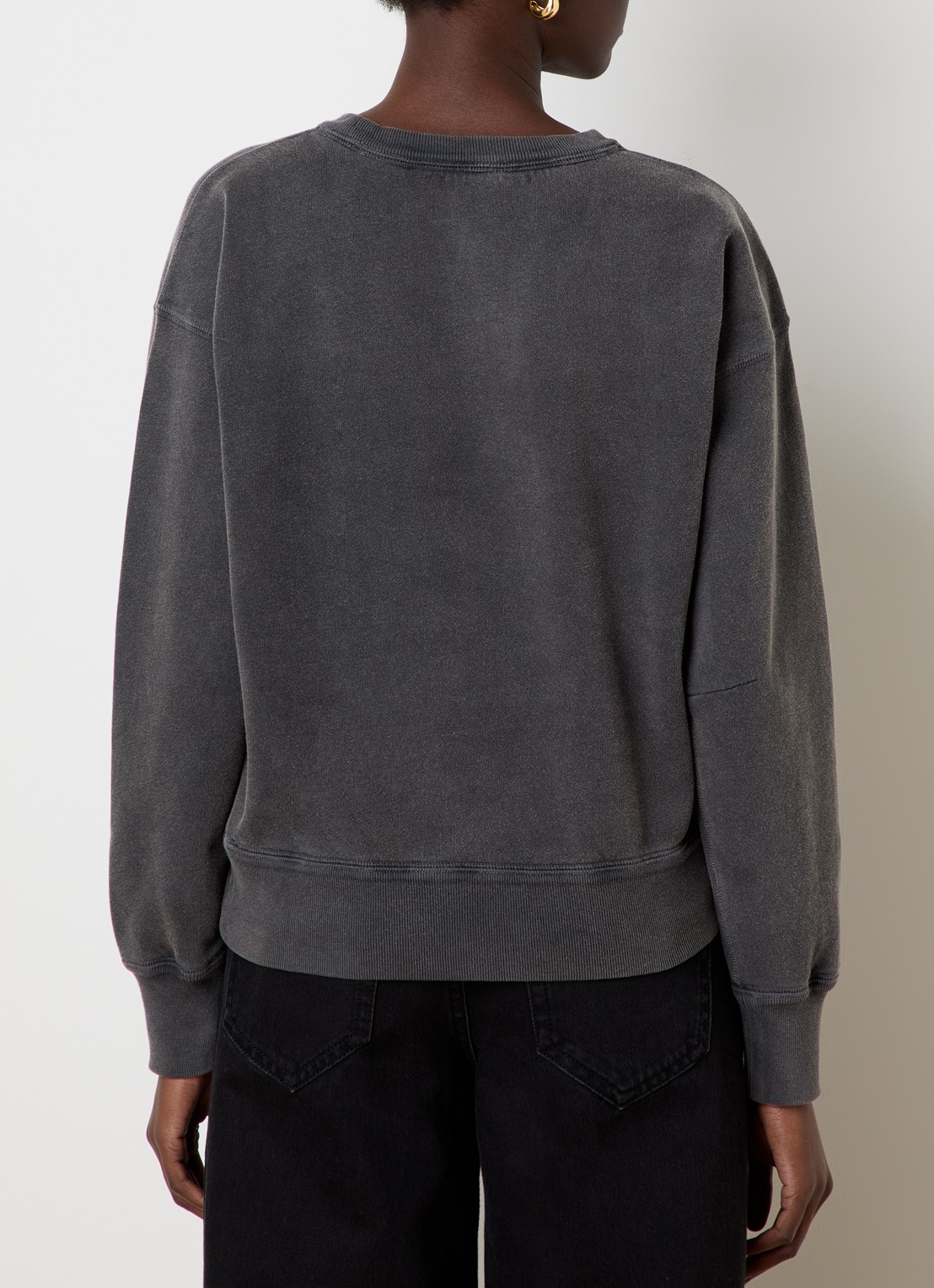 Isabel Marant Mobyli sweater met logoprint - achterkant 3 antraciet