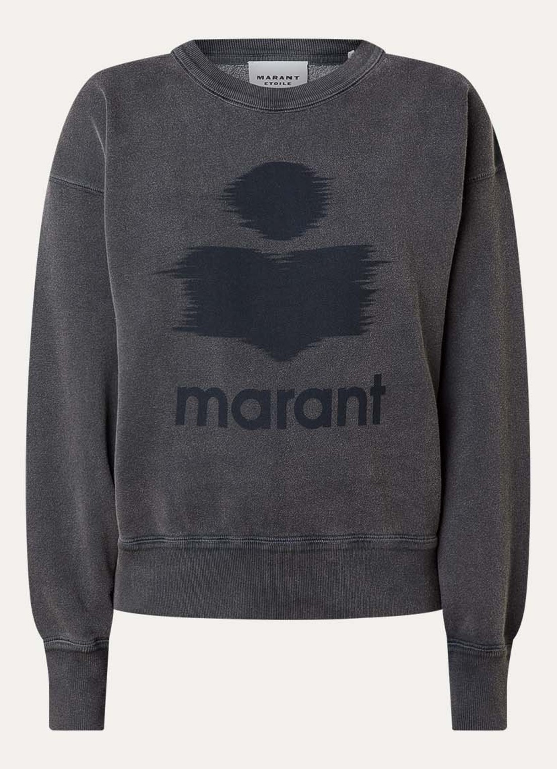 Isabel Marant Mobyli sweater met logoprint - voorkant antraciet