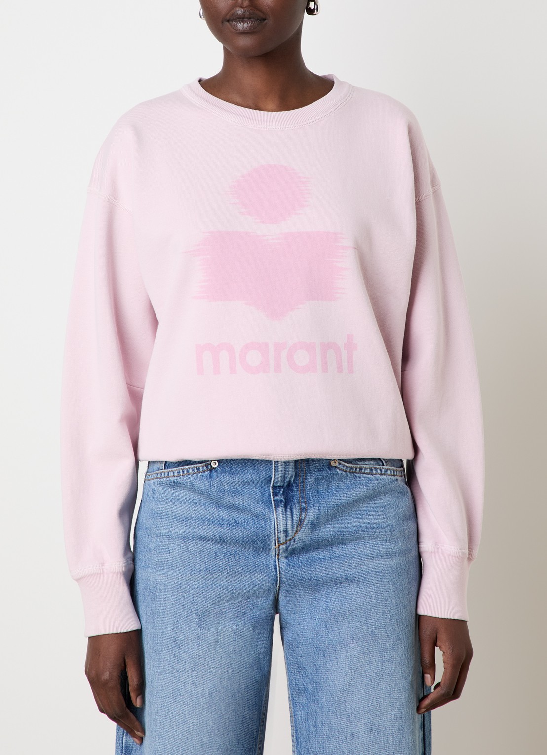 Isabel Marant Mobyli sweater met logoprint - detail 4 lichtroze