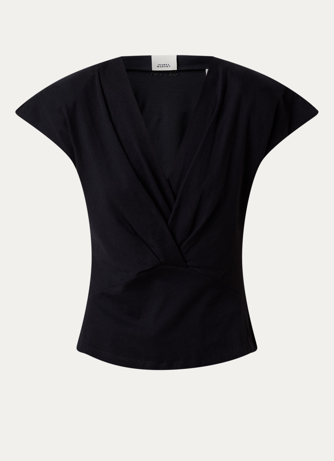 Isabel Marant Nadrine top met schoudervulling en V-hals - voorkant zwart