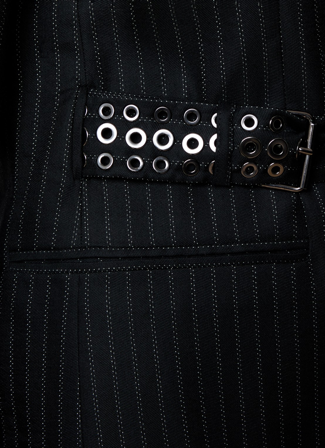 Isabel Marant Nahia double-breasted blazer in scheerwolblend met ceintuur - detail 5 zwart