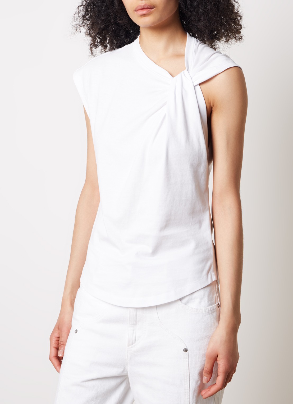 Isabel Marant Nayda top met knoopdetail - detail 3 wit
