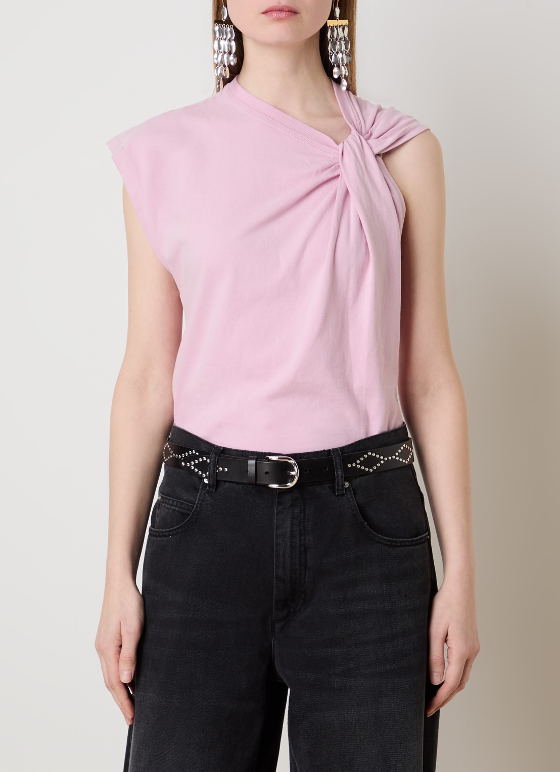 Isabel Marant Nayda top met knoopdetail - detail roze