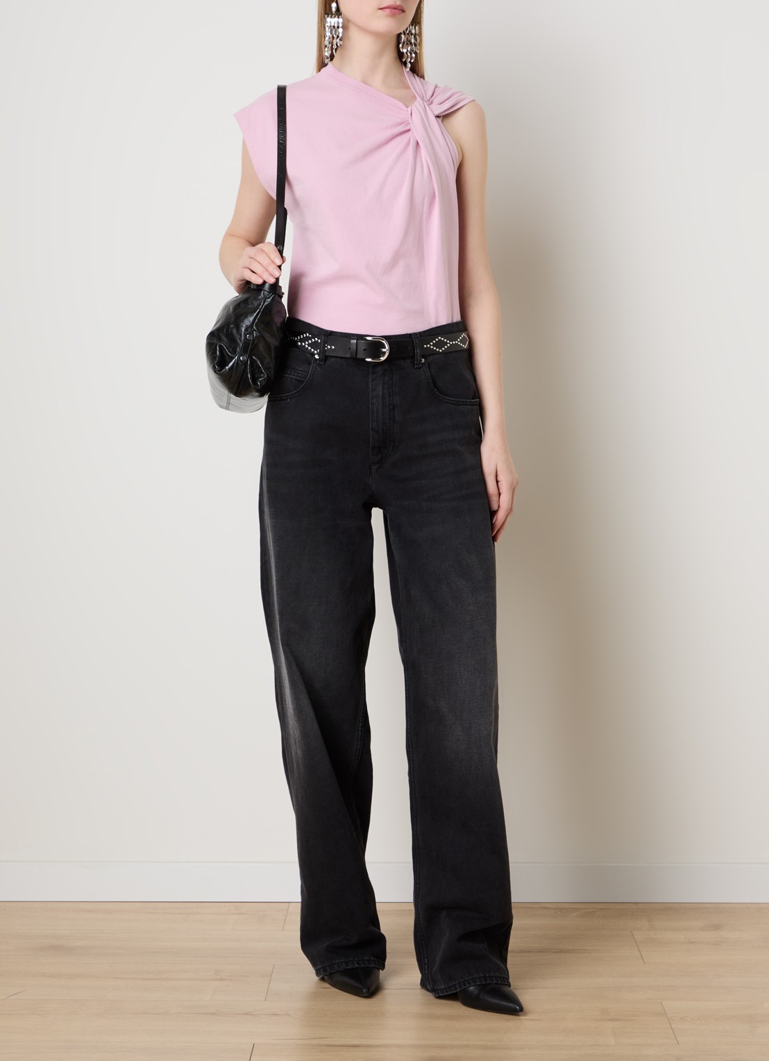 Isabel Marant Nayda top met knoopdetail - voorkant 5 roze