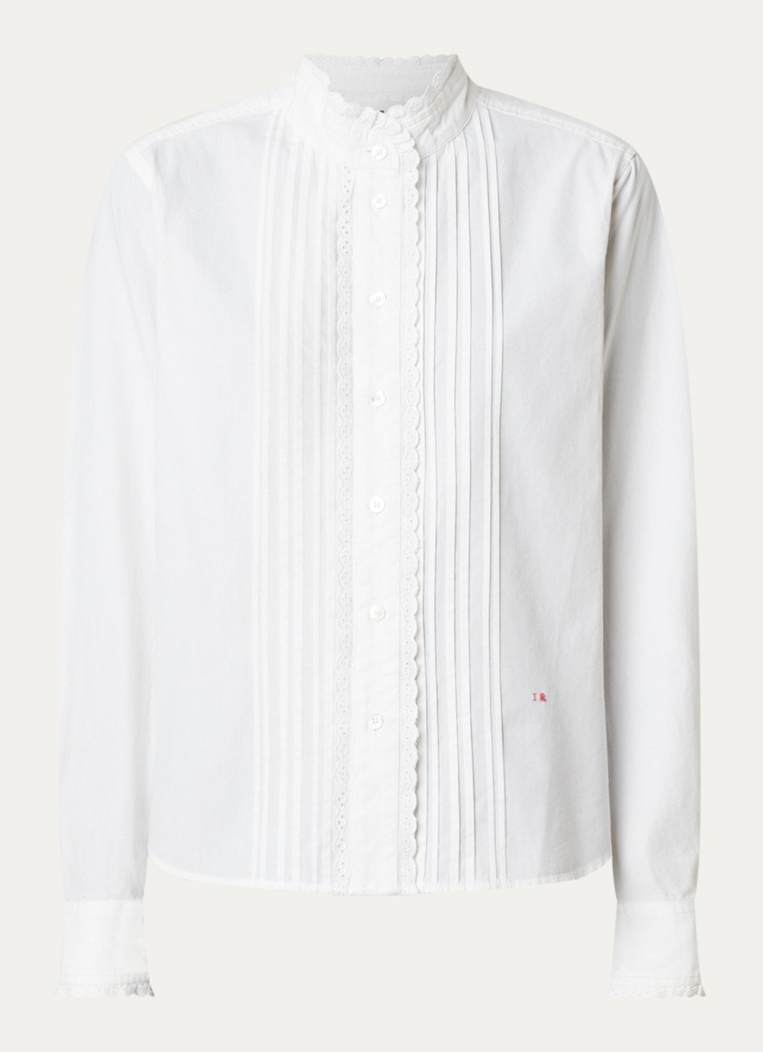 Isabel Marant Nazila blouse met broderie - voorkant 4 wit