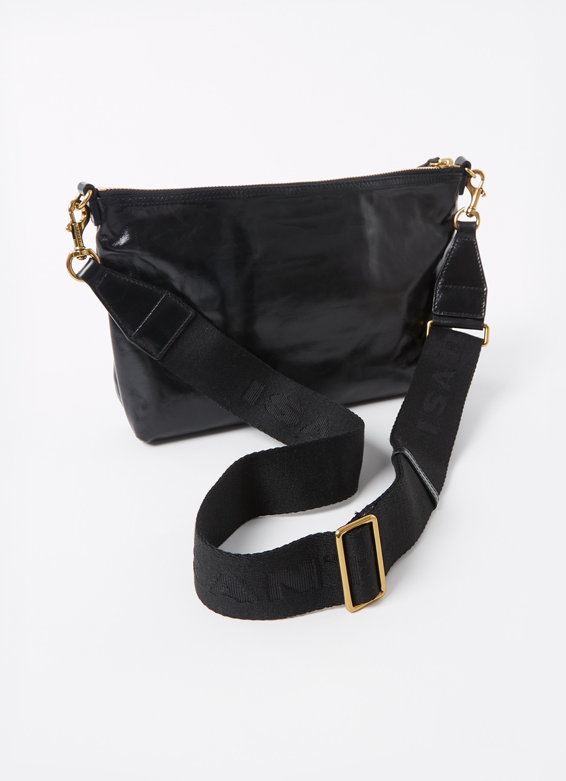 Isabel Marant Nessah clutch van lakleer - achterkant 5 zwart