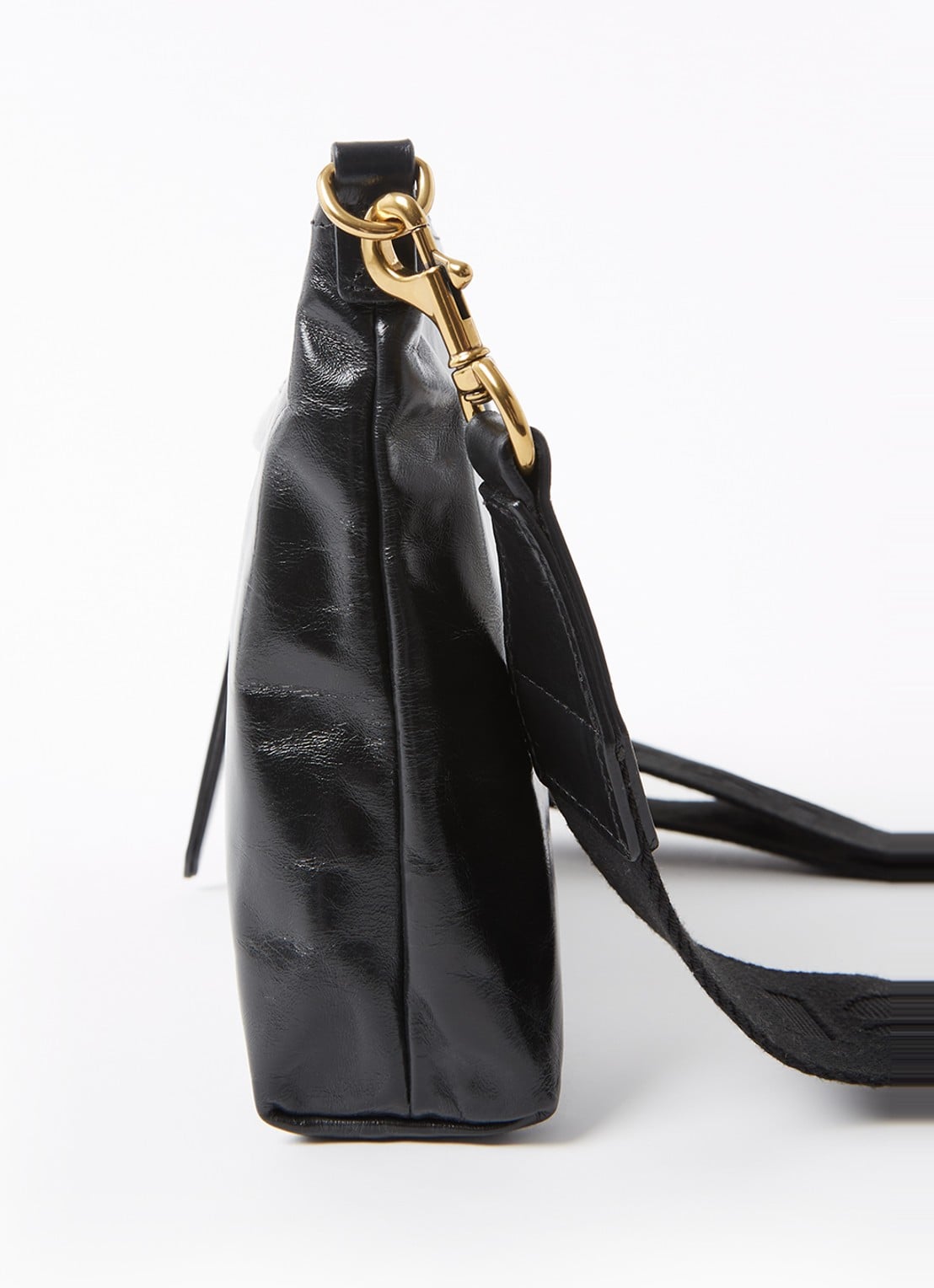 Isabel Marant Nessah clutch van lakleer - detail 2 zwart