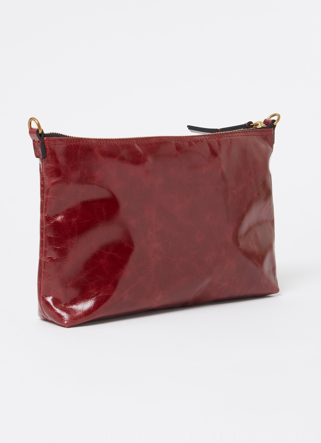 Isabel Marant Nessah clutch van lakleer - achterkant bordeauxrood