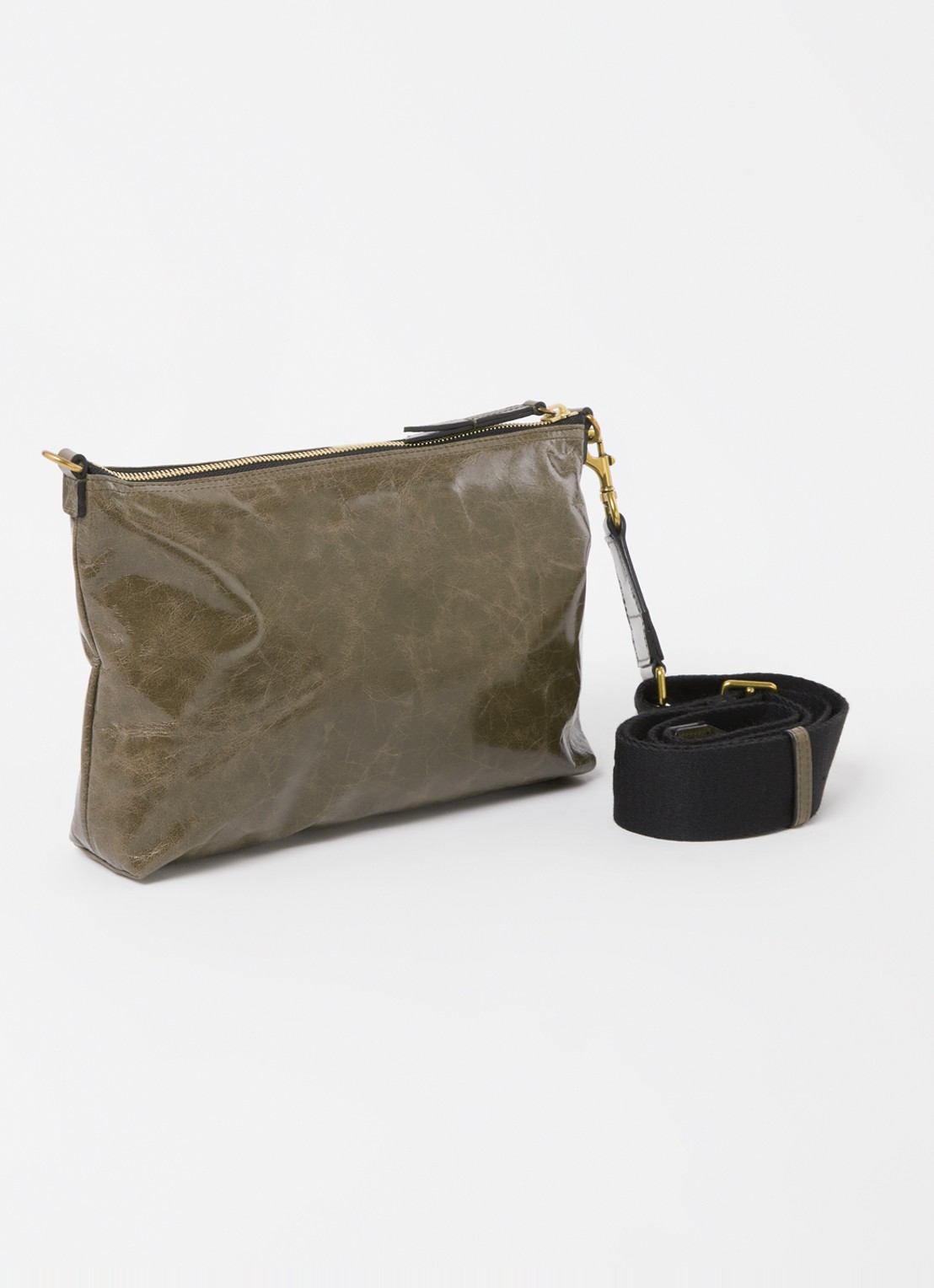Isabel Marant Nessah crossbodytas van leer - achterkant 6 khaki