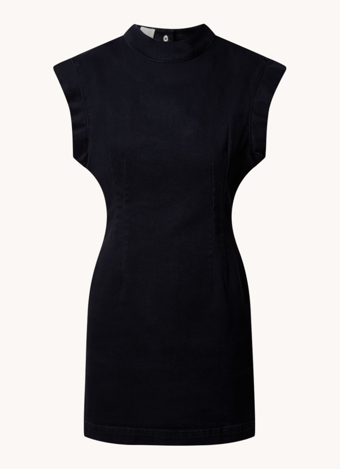 Isabel Marant Nina mini jurk van denim met rugdecolleté - voorkant 2 zwart