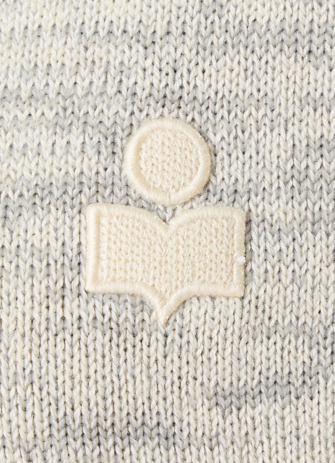 Isabel Marant Nouny grofgebreid vest in wolblend met gemêleerd dessin - detail 4 grijsmele