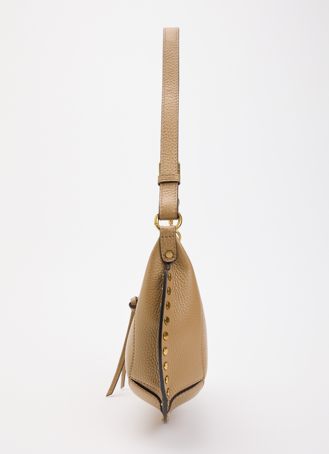 Isabel Marant Oskan Moon schoudertas van leer met studs en verstelbare schouderriem - detail 4 beige