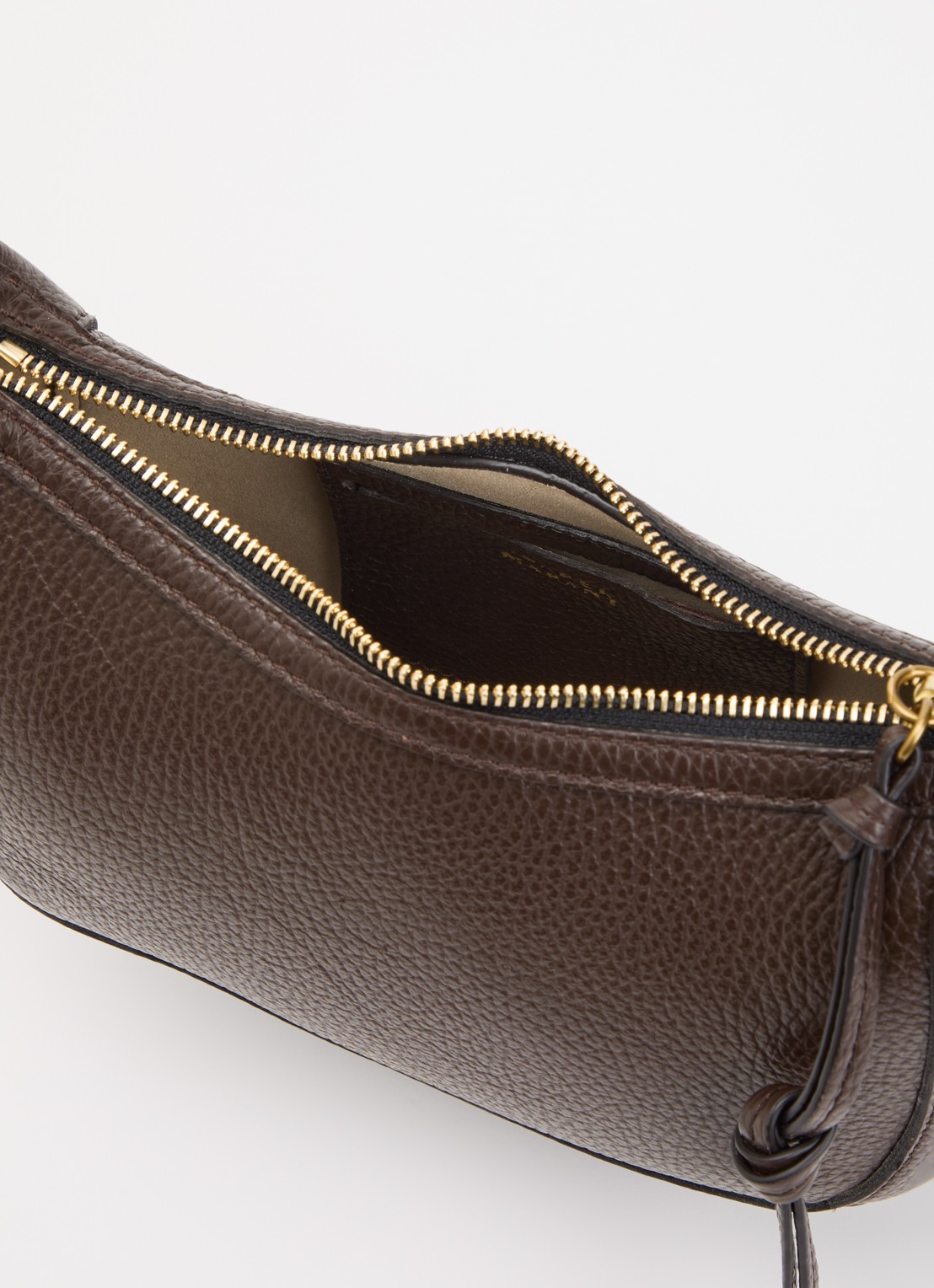 Isabel Marant Oskan Moon schoudertas van leer met studs en verstelbare schouderriem - detail 2 donkerbruin