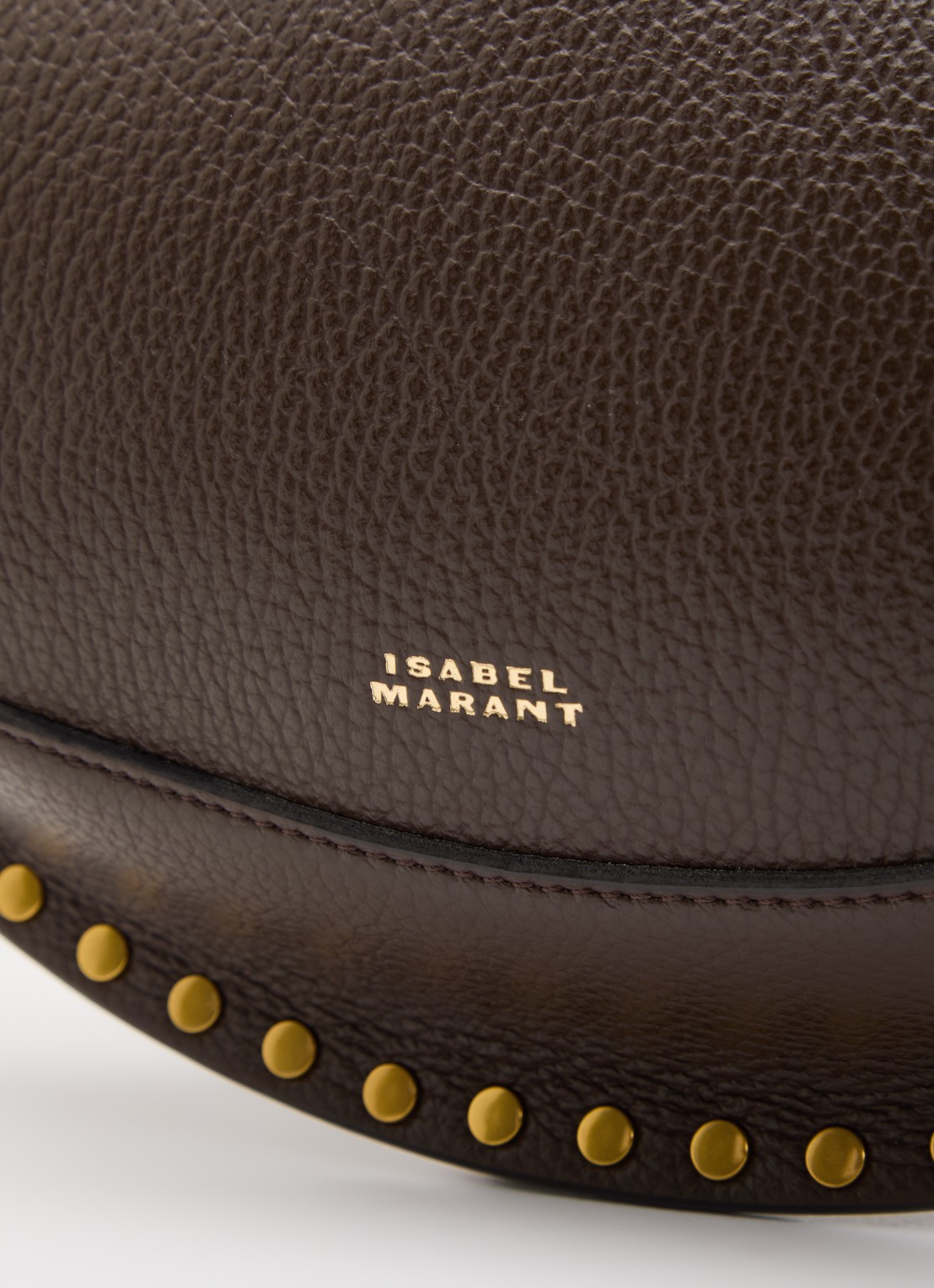 Isabel Marant Oskan Moon schoudertas van leer met studs en verstelbare schouderriem - detail 4 donkerbruin