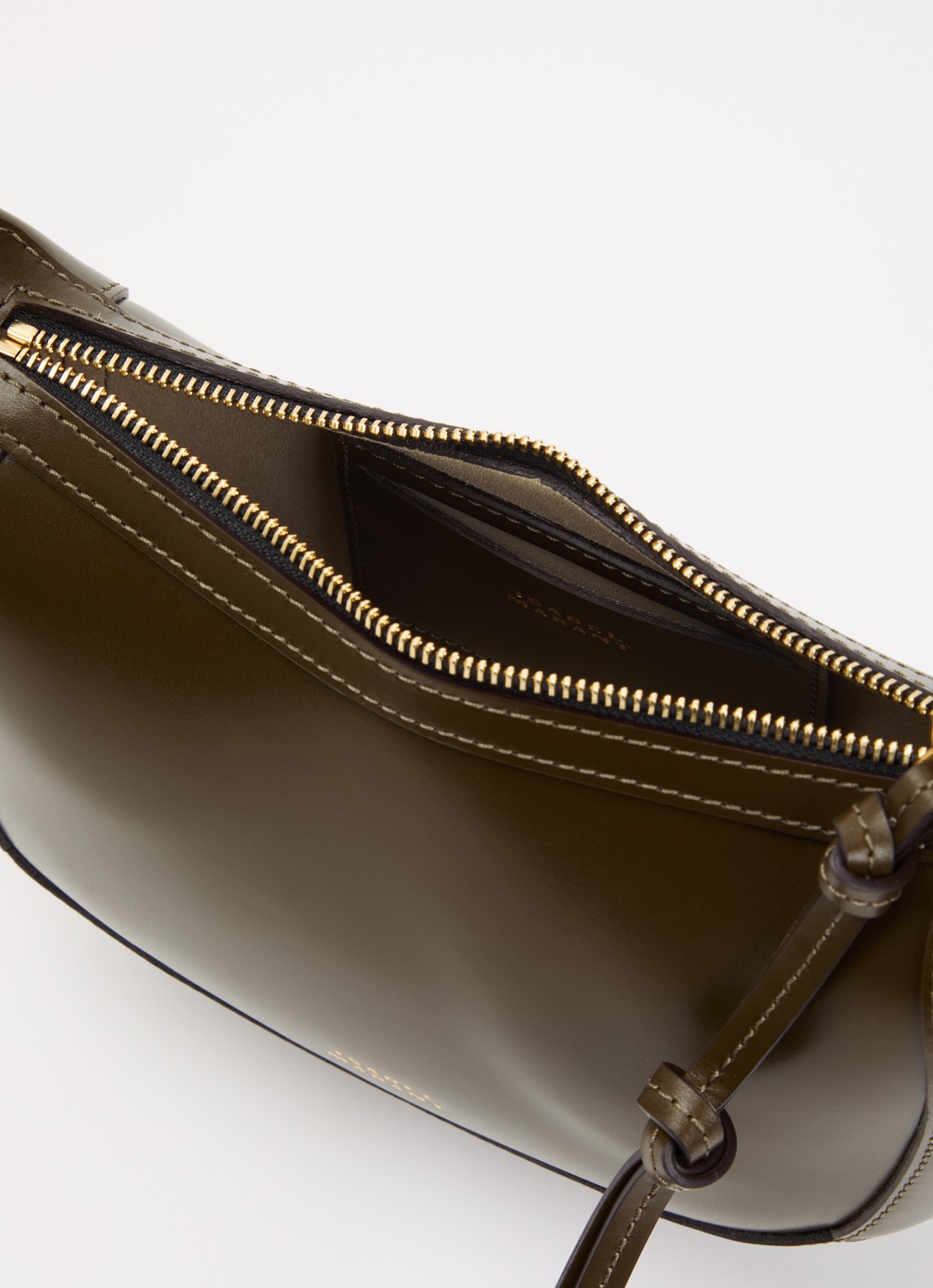 Isabel Marant Oskan Moon schoudertas van leer met studs en verstelbare schouderriem - detail 2 donkerbruin