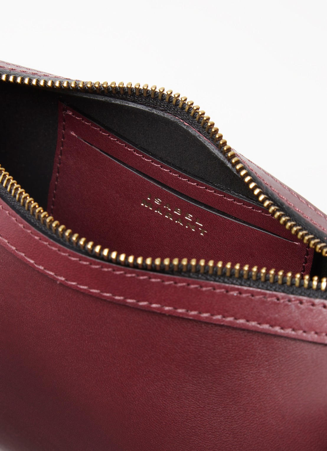 Isabel Marant Oskan Moon schoudertas van leer met studs - detail 5 bordeauxrood