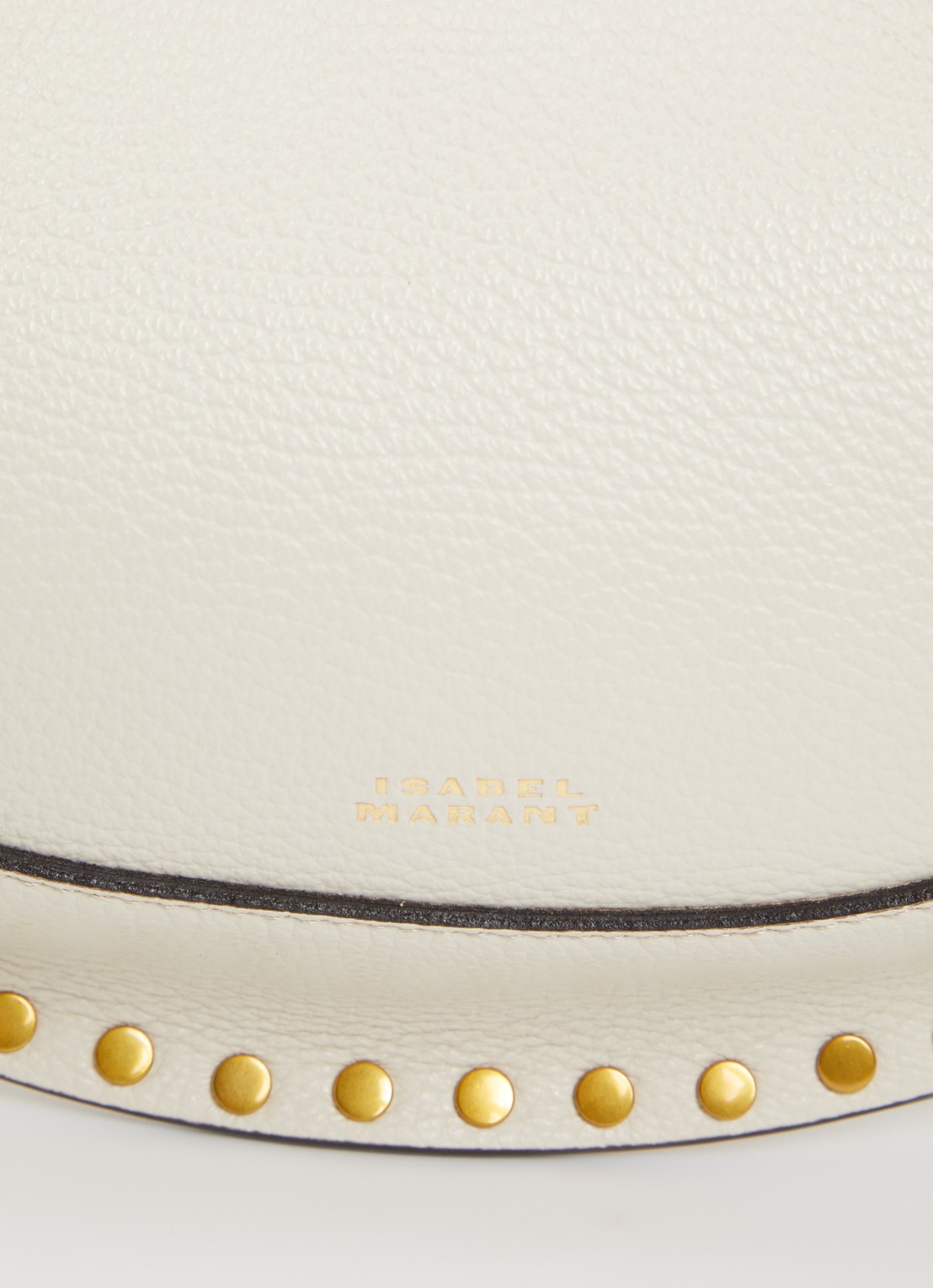 Isabel Marant Oskan Moon schoudertas van leer met studs - detail 3 gebroken wit
