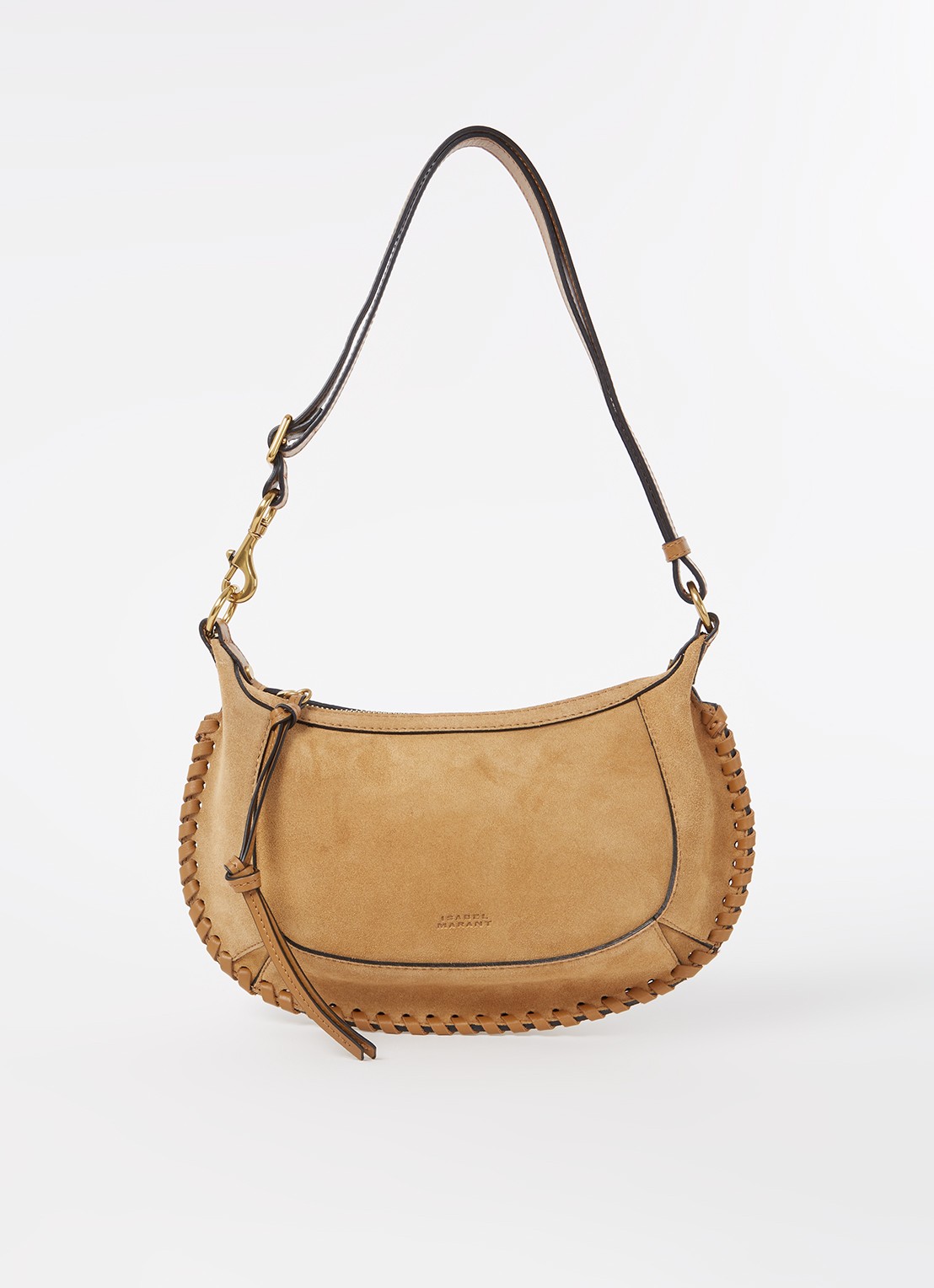Isabel Marant Oskan Moon schoudertas van suède - voorkant 5 camel