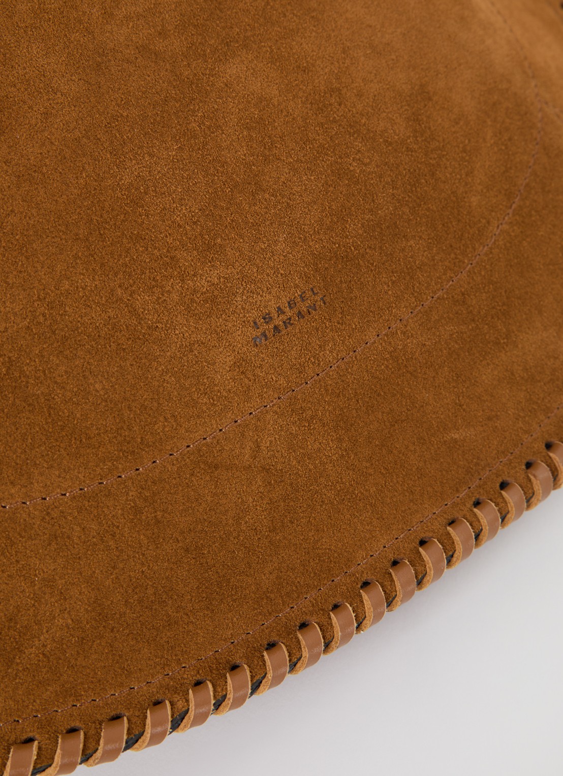Isabel Marant Oskan schoudertas van kalfssuède met uitneembaar etui - detail 6 cognac